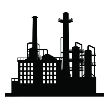 Fabrika ikonu. Fabrika tasarımı vektör grafiği