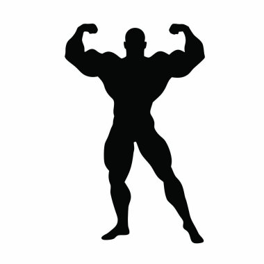 Beyaz arka planda bir adamın vektör silueti.