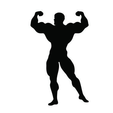 Beyaz arka planda güçlü bir adam silueti