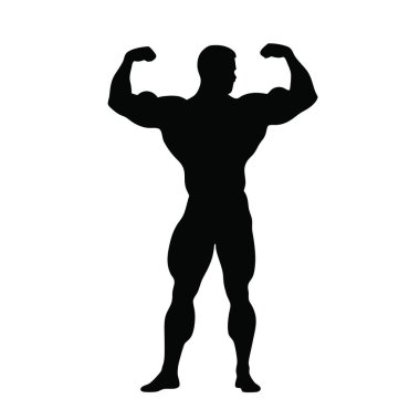Güçlü vücut geliştirici, kaslı, pazı, pazı, pazı. Vektör çizimi. beyaz arkaplanda izole