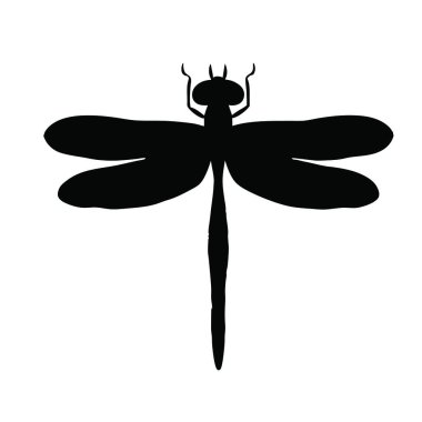 Yusufçuk siyah simgesi, vektör çizimi beyaz arkaplanda izole edildi