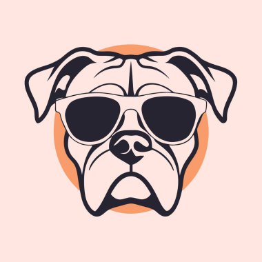 bulldog logosu, vektör illüstrasyonu