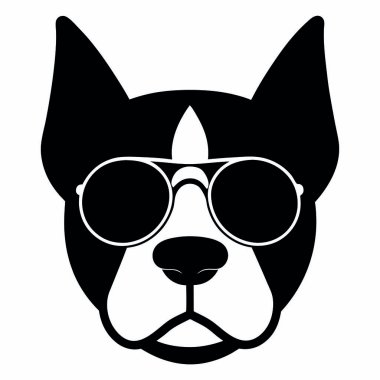 Köpek kafası güneş gözlüğü ve güneş gözlüğü.