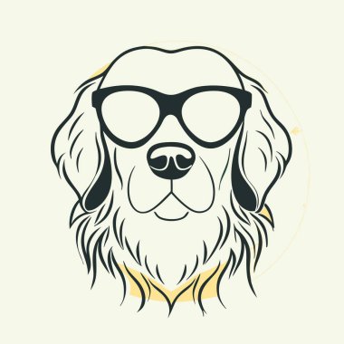 Gözlüklü köpek ve golden retriever.