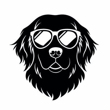 Güneş gözlüklü köpek ve köpek vektör çizimi