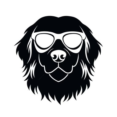 Gözlük vektör illüstrasyonlu aslan. Aslan kafalı gözlüklü.