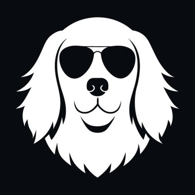 Güneş gözlüklü vektör köpek