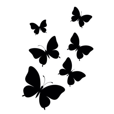 Kelebek silueti, vektör çizimi