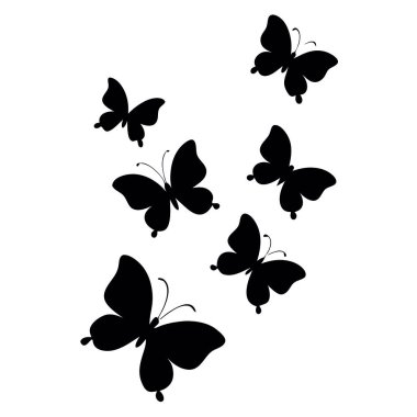 vektör siyah kelebekler silueti