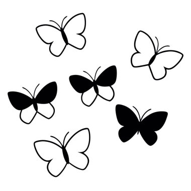 Kelebek simgesi vektör illüstrasyon tasarımı.