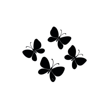 Kelebek simgesi. Beyaz arkaplanda vektör illüstrasyonu