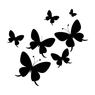 vektör siyah kelebekler silueti