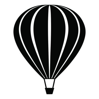 Sıcak hava balonu, siyah basit tasarım.