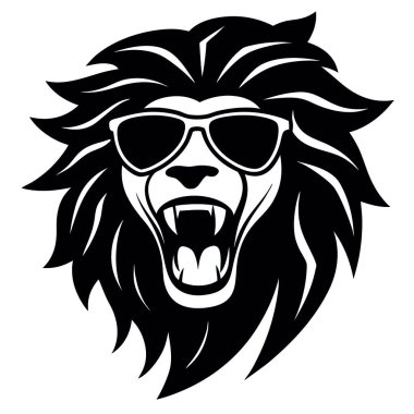 Aslan başı logo vektör çizimi tasarımı