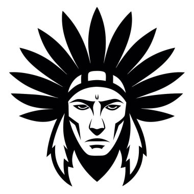 Amerikan Yerli Aslanı 'nın başı. Bir aslan başının vektör illüstrasyonu