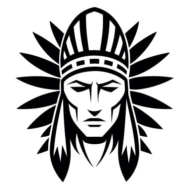 Kızılderili erkek baş vektör çizimi tasarımı