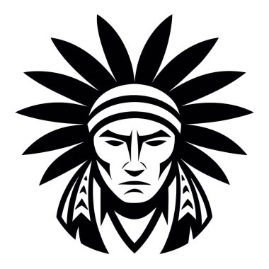 Amerikan yerlilerinin siyah beyaz ikonu..