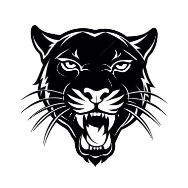 Siyah kaplan kafası. vektör resmi
