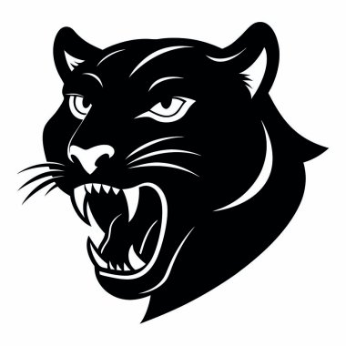 Bir kedinin kafasının vektör silueti.