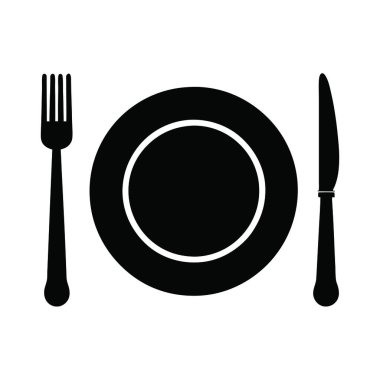 çatal ve bıçak ikonu vektör illüstrasyon grafik tasarımı
