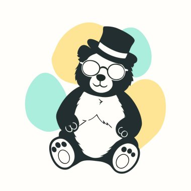 Güneş gözlüklü ve şapkalı ayı