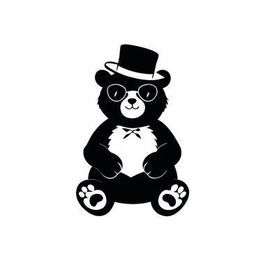 Oyuncak ayı simgesi. Vektör çizim.