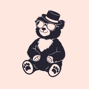 Güneş gözlüklü pandanın vektör çizimi.