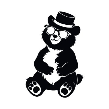 Güneş gözlüklü ayı ve siyah ayı.