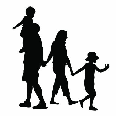 Beyaz arkaplan üzerinde bir ailenin vektör çizimi