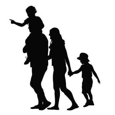 vector silhouet van familie.