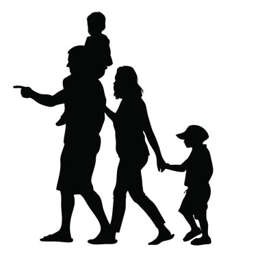 Bebeği olan bir annenin silueti.