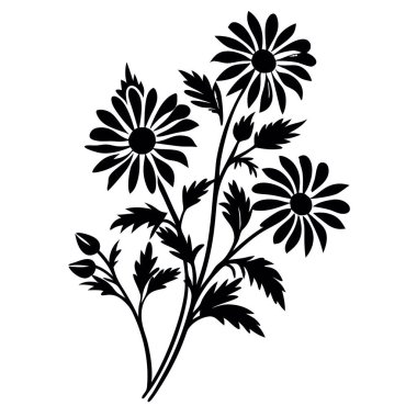 Çiçeğin siyah silueti
