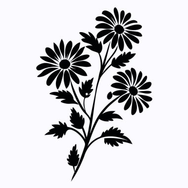 El çizimi karalama çiçeği. izole resim