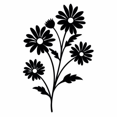 Yapraklı çiçek dekoratif simge