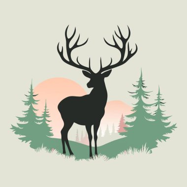 Geyiğin vektör silueti.