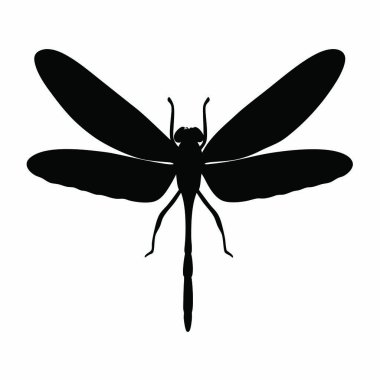 Yusufçuk ikonu. Beyaz arkaplanda izole edilmiş web tasarımı için böcek vektör simgesinin basit çizimi