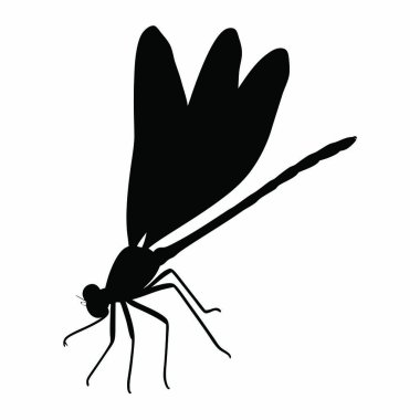 Siyah bir sinek silueti. vektör illüstrasyonu