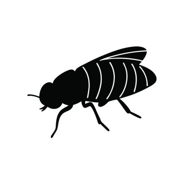 Sinek ve böcek logosu izole edilmiş. Ağ için sinek ve böcek sembolü seti.