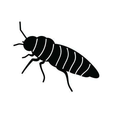 Siyah Böcek simgesi. Böceklerin vektör illüstrasyonu