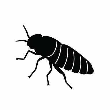 Siyah böcek simgesi. Beyaz arkaplanda izole edilmiş web tasarımı için siyah böcek vektör simgesinin basit gösterimi