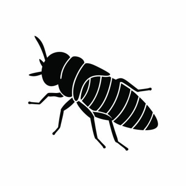 böcek simgesi, siyah monokrom biçimi