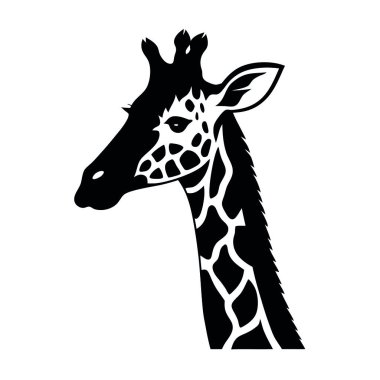 Beyaz arkaplanda zürafa simgesi