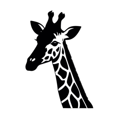 Beyaz arka plan üzerinde izole zürafa siluet