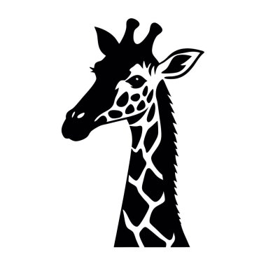 Zürafa silueti. vektör illüstrasyonu.