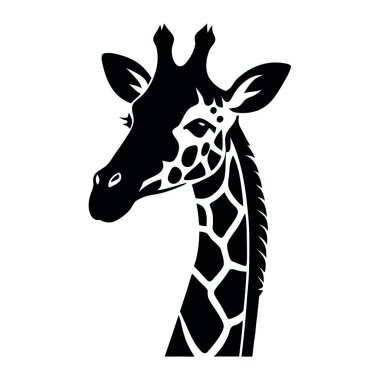 Zürafanın siluet başı, vektör illüstrasyon