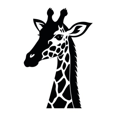 Zürafa silueti. vektör illüstrasyonu.