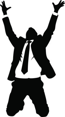 Beyaz üzerine işadamının silueti