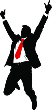 Kırmızı kravatlı bir iş adamının vektör çizimi.