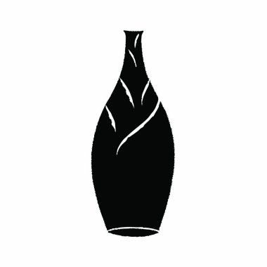 Bir kadeh şampanyanın siyah ve beyaz silueti..