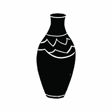 Çiçek ikonlu vazo. Web için vazo vektör simgesindeki çiçeklerin özet çizimi